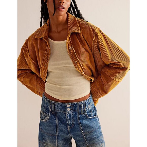 FREE PEOPLE Full Moon Cord Top / Bronze - Picture 4 of 13